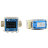 2 Pcs Mini Digital Turbine Flow Meter Fuel Flow Meter Turbine Flowmeter, A &amp; B