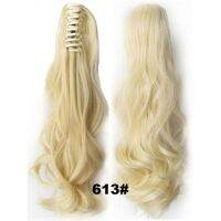 Jeedou Claw ผมหางม้าหยัก22 "55ซม. Balayage สีเขียวสีชมพูสีเทา Ombre สีจริงธรรมชาติสังเคราะห์ Undone และยุ่งผมต่อ