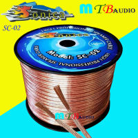 สายลำโพง ใส ยาว 100 เมตร ลวดทองแดง O.D.4 x 8 mm. speaker cable Sonica SC-02 สินค้าพร้อมส่ง