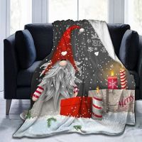 2023 in stock Christmas Santa Gnome Soft Throw Blanket Lightweight Flannel Fleece Blankets for Bed Sofa Travel Camping Kids Adults Warm Gift，Contact the seller to customize the pattern for free