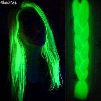 Glowing Synthetic Jumbo Crochet Braids Hair Color Fluorescent In Braiding Extensions