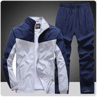 2023ใหม่ผู้ชาย Patchwork Tracksuit เสื้อ Sweatpants ชุดฤดูใบไม้ร่วงคุณภาพ Man Joggers Pullover กางเกง Streetwear 2Pcs Set