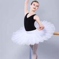 {ร้อน} เด็ก Professional ชุดบัลเลต์สำหรับแสดง Swan Lake Tutu สีขาวสีดำเอวยางยืดเด็กตะแกงสานใส่รถกระโปรงพลีทเอวสูง Tutus ที่มีกางเกง