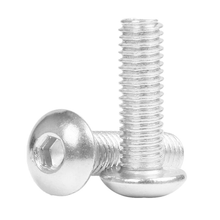 Aluminium 6063 ISO7380 Hex Hexagon Socket Button Head Screws Half Round Pan M2 M2.5 M3 M4 M5 M6 Nails Screws Fasteners