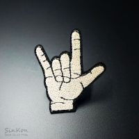 ROCK Size:4.7x5.3cm Iron On Patch Embroidered Applique Sewing Clothes Stickers Garment Apparel Accessories Fashion Accessories