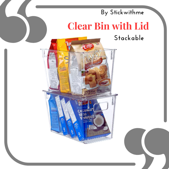 Clear Storage Bins with Lid (Small, Medium, Large) Lazada PH