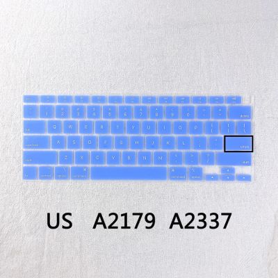 ฝาครอบแป้นพิมพ์แล็ปท็อป (อุปกรณ์เสริมแป้นพิมพ์ใหม่) สำหรับ Macbook Air 13 Inch Modle 2019 A2179 2020 M1 A2337 EU US ภาษาอังกฤษซิลิโคนปิดคีย์บอร์ด