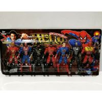 ❉♝✼ tqw198 Ready stock✴️ 7 in 1 Superheroes Avengers Spiderman model collection toys with light patung Superheroes adiwira 15 cm