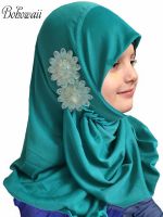 【YF】 BOHOWAII Instant Hijabs for Muslim Girl 2-7years Turbans Prayer Underscarf Kids Hijab Enfilable Ready To Wear Arab Cap