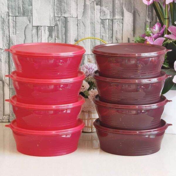 Tupperware Big Wonders Set 1.4L big rund bowls purple bowl red bowl