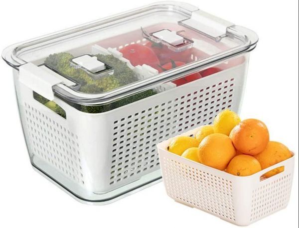 lehome-กล่องใส-พลาสติกรูขาว-สำหรับเก็บผักผลไม้ในตู้เย็น-ฝาใส-พับได้-สไตล์ญี่ปุ่นบรรจุ-4-5-l-ขนาด-18x28x14-cm-ทำจากพลาสติกคุณภาพดี-ho-02-00539