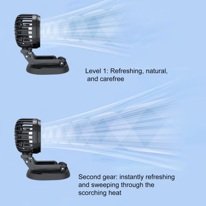 ไมโคร-usb-พัดลมในรถรถยนต์พัดลมทำความเย็น360-ปรับได้2หัวพัดลมทำความเย็นมอเตอร์ไร้แปรงถ่านเสียงรบกวนต่ำสำหรับใช้ในรถยนต์