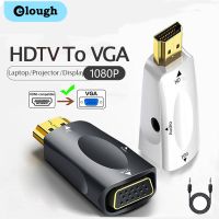 ☍♂✻ Elough HDMI-compatible to VGA Adapter Cable Converter Male To Famale Adapter 3.5mm Jack AUX Audio HD 1080P For PC Laptop Tablet