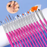 15Pcs Nail Art Brushes Set Nail Art Dotting Pen Drawing Painting Acrylic Pull Line Pens Nail DIYStriping Brushes Manicure Tools Artist Brushes Tools