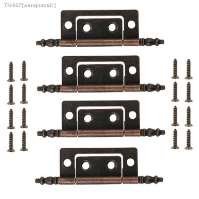 ✉ 4Pcs 83x24mm Antique Bronze Crown Head Hinges 6 Holes Jewelry Gift Box Decorative Hinge for Cabinet Furniture Fittings w/ Screws