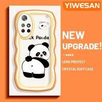 YIWESAN เคสสำหรับ Xiaomi MI POCO M4 Pro 5G Redmi Note 11 5G Note 11S Note 11T 10T 5G เคสลายการ์ตูนนำโชคแพนด้าดีไซน์ใหม่กันกระแทกแบบใสนิ่มขอบโปร่งใสลายกล้องถ่ายรูปเคสมือถือเรียบง่ายฝาครอบป้องกันอ่อนโยน