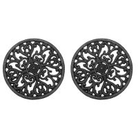 2X Round Cast Iron Trivet 6.7Inch Iron Heat-Insulation Trivet Non-Slip Potholders for Kitchen Dining Table Decor