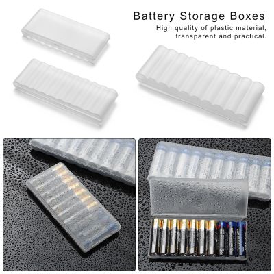10 Slot White Plastic Battery Storage Box Hard Container Holder Case For AAA/AA/18650 Transparent Battery Organizer Accessories