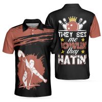 เสื้อโปโล แขนสั้น ลาย See Me Bowlin It Hatin V2 แบบมืออาชีพ