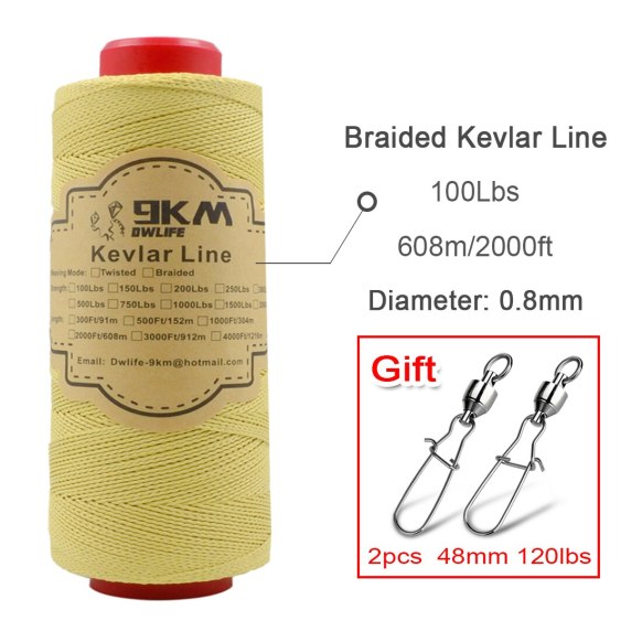 150m~600m Kite String Braided Kevlar Line 40~5000Lbs High Strength