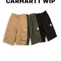 Carhartt Carhart กางเกงขาสั้นชุดบอดี้สูทลายย้อนยุคกางเกงลำลองคู่หลวมห้าจุดแนวโน้มฮิปฮอปยุโรปและสหรัฐอเมริกา