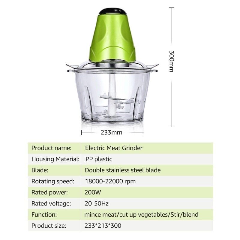 Electric Meat Mincer Chopper Food Processor Hand Blender Mixer Meat Grinder