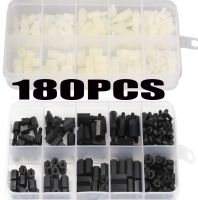 180 Buah/Lot M3 Perempuan Laki-laki Putih Hitam Hex Nilon Standoff Spacer Kolom untuk PCB Motherboard Plastik Tetap Jarak Sekrup Set