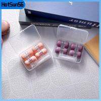 HOTSUN56 4 Pairs โปร่งใสโปร่งใส กล่องใส่คอนแทคเลนส์ พลาสติกทำจากพลาสติก พร้อมแท่ง กล่องเก็บแช่ ความจุมาก กล่องใส่แว่นตา การเดินทางการเดินทาง