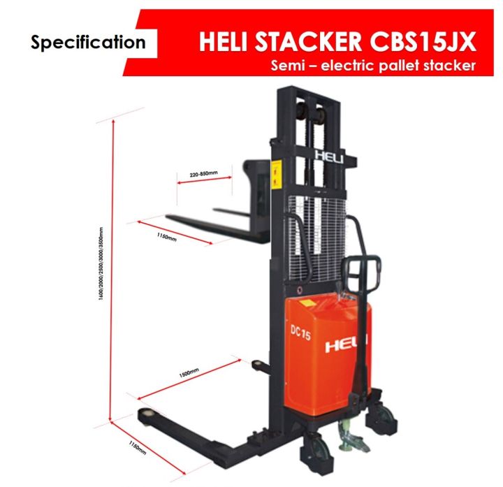 รถยกพาเลทกึ่งไฟฟ้าแบบมีแขนเสริม-heli-cbs15jk3500mm-semi-stacker-electric-pallet-truck-จัดส่งฟรีทั่วประเทศพร้อมช่างเซอร์วิสทั่วไทย-มากกว่า-12-สาขา