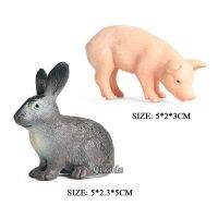 Simulado Farm Animals Modelo Sólido Aves Porco Coelho Decoração ทำด้วยมือรูปน่ารัก