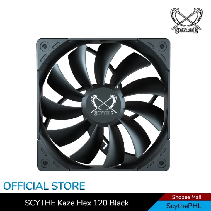 SCYTHE Kaze Flex 120 Black PWM 3001500 RPM KF1225FD15BP Cooling Fan