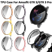 ชุบเคสสำหรับ Amazfit GTR 3 Pro เต็มหน้าจอที่ครอบ Soft TPU เชลล์สำหรับ Huami Amazfit GTR322e ดูสมาร์ท