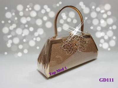 GD111# กระเป๋าราตรี Clutch เลิศหรู งามสง่า เหมาะกับชุดราตรี งานกลางคืน สีน้ำตาลแดง เข้ากับชุดทุกสีทุกสไตล์