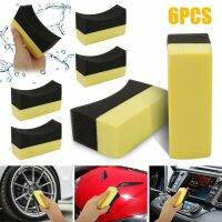 【YP】 6Pcs/Set Tire Dressing Applicator Car Sponge Protectant Waxing Cleaning Accessories