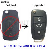 【☄New Arrival☄】 qiukekang81481 Kunci Remote Mobil Qcontrol สำหรับ Audi A3 A6 A4 A8 Rs4 Tt Allroad Quttro 433Mhz 4d0 837 231 4d0837231a