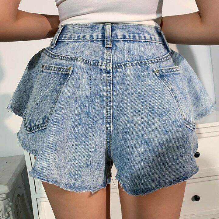 chicever-denim-shorts-for-female-high-waist-pockets-sexy-ruffles-wide-leg-short-womens-solid-trousers-2021-summer-clothes