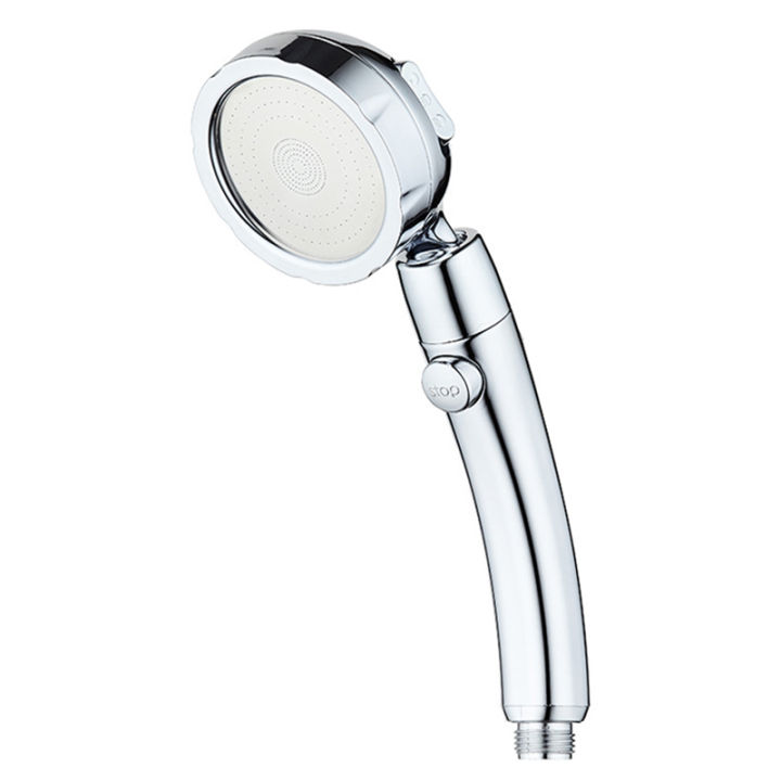 zhangji-360-degree-rotating-r-golden-shower-high-pressure-3-modes-with-stop-button-water-saving-abs-plastic-shower-head