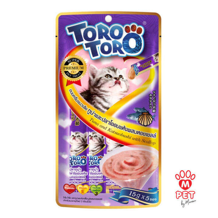 petclub-torotoro-ขนมครีมแมวเลีย-รสทูน่าและคัตทสึโอะหอยเชลล์-75g