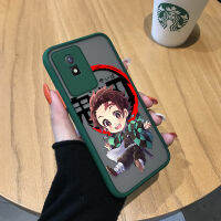 GGK เคสสำหรับ Vivo Y02A Y02T อนิเมะ Demon Slayer เคสโทรศัพท์ Kamado Tanjiriu แบบนิ่มเคสมีน้ำค้างแข็งโปร่งใสแข็งกันกระแทกคลุมทั้งหมดปกป้องกล้อง