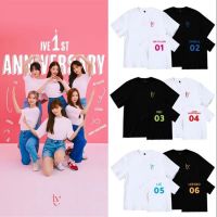 KPOP IVE เปิดตัว 1st Anniversary T เสื้อผู้หญิงผู้ชาย Yujin Gaeul Wonyoung LIZ Rei Leeseo แขนสั้นผ้าฝ้ายเสื้อยืดกราฟิก tees