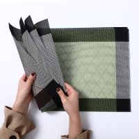 ☑₪ Foreign trade hot selling diagonal frame Teslin PVC heat insulation western food mat Japanese coffee steak tableware spot wholesale