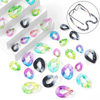 10Pcs อะคริลิคโปร่งใส AB Gradient สีสัน Chain Links เปิดแหวนลูกปัดสำหรับเครื่องประดับทำ DIY สร้อยข้อมือสร้อยคอพวงกุญแจของขวัญอุปกรณ์เสริม