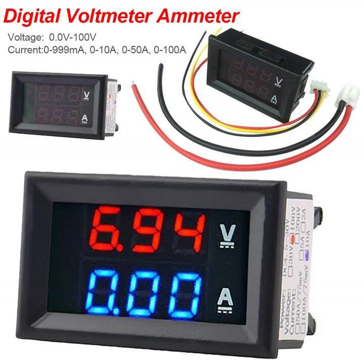 2020-new-digital-voltmeter-ammeter-100v-10a-panel-amp-voltage-current-tester-detector-display