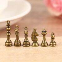 6ชิ้น/เซ็ตเสน่ห์อัศวินหมากรุกบิชอปจี้โบราณจำนำพอดีวินเทจทิเบตสำริด DIY สำหรับอุปกรณ์เครื่องประดับทำมือ