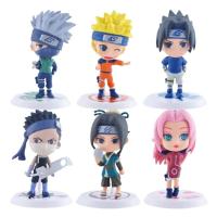 6ชิ้น/เซ็ต7-8ซม. Narut O Shippuden อะนิเมะ Kakashi Sasuke Sakura หุ่น PVC รุ่น Q ของเล่นขนาดเล็กโมเดลอะนิเมะแฟนเด็กของขวัญ Innate