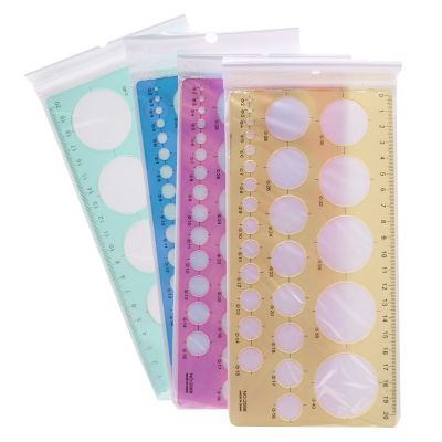 ۩ Student School Supplies Wholesale 1pcs 20cm Round Drawing Template Ruler Ruler Pupils Painting Optional Four-color