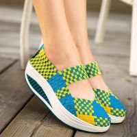 COD ❆♣ The Outline Shop27dgsd6gfd (WoNew)Summer fashion woman Casual shoes knit elastic shoes handmade woven weave shaking shoes