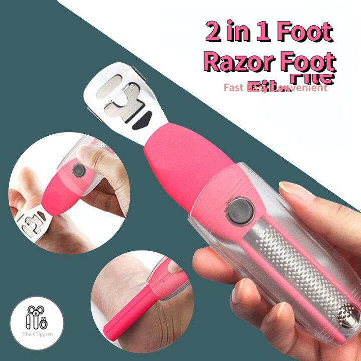 [SG] 2 in 1 Foot Razor Foot File Shaver Stainless Steel Callus Remover