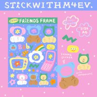 Friends frame glitter sticker สติกเกอร์กรอบDiy ใส่รูปเองได้ ขนาด A6 สติ๊กเกอร์เนื้อกลิตเตอร์วิ้งวับ | Stickwithme4ev