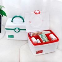 กล่องยา ปฐมพยาบาล 2 ชั้น 2-Layer First Aid Kit Box Medicine Storage (มีไซส์ และ สีให้เลือก) กล่องใส่ยาสามัญประจำบ้าน กล่องเก็บของ